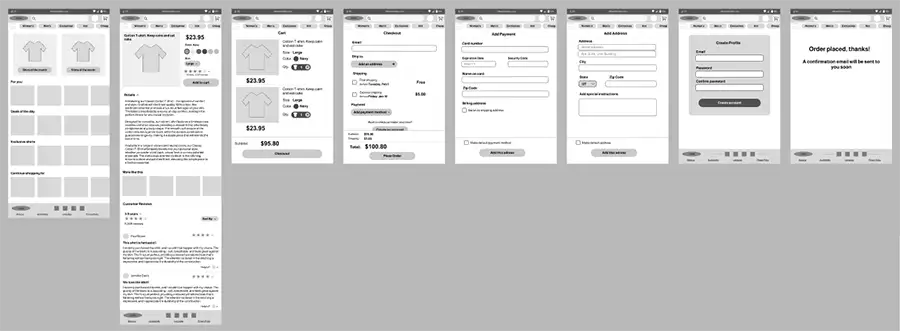 Tablet Wireframes